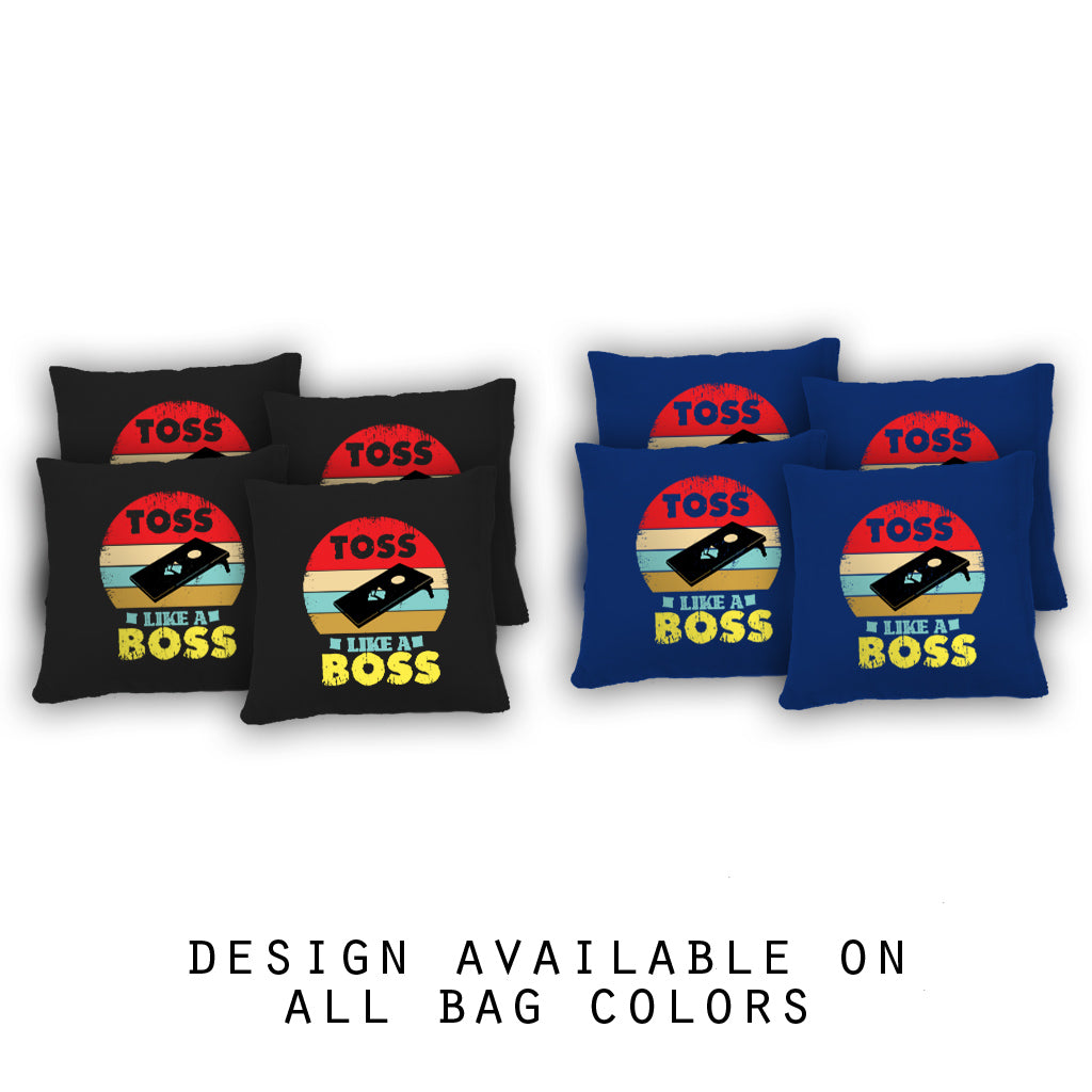 "Toss Like a Boss" Cornhole Bags - Set of 8