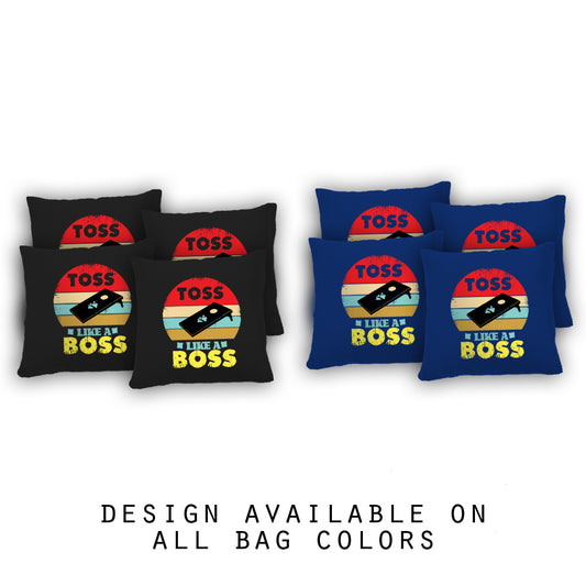 "Toss Like a Boss" Cornhole Bags - Set of 8