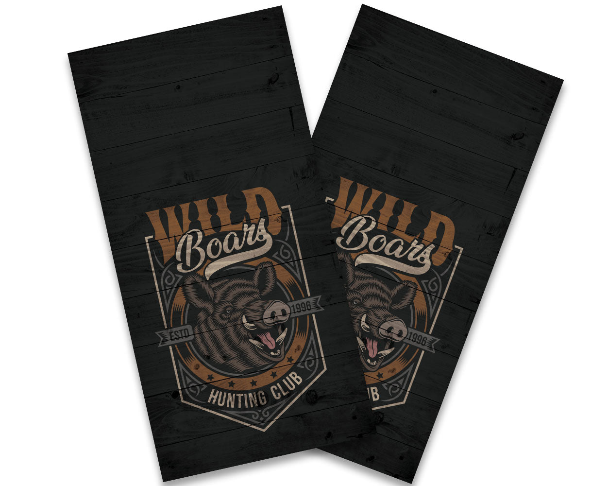 "Wild Boar Hunting Club" Cornhole Wrap