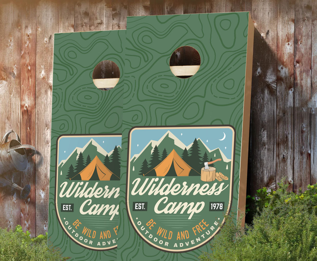 "Wilderness Camp" Cornhole Boards
