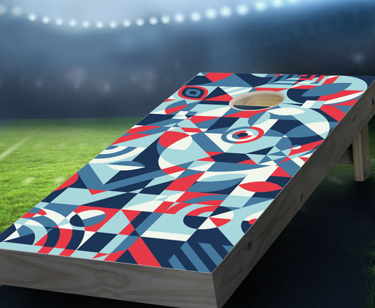 "Abstract Geometric Patriotic" Cornhole Boards