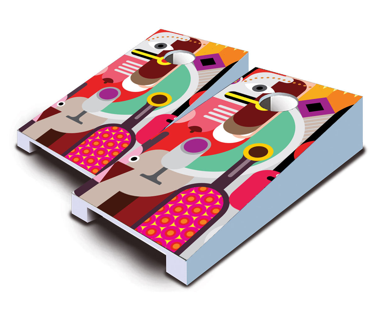 "Abstract Wine Tasting" Tabletop Cornhole Boards