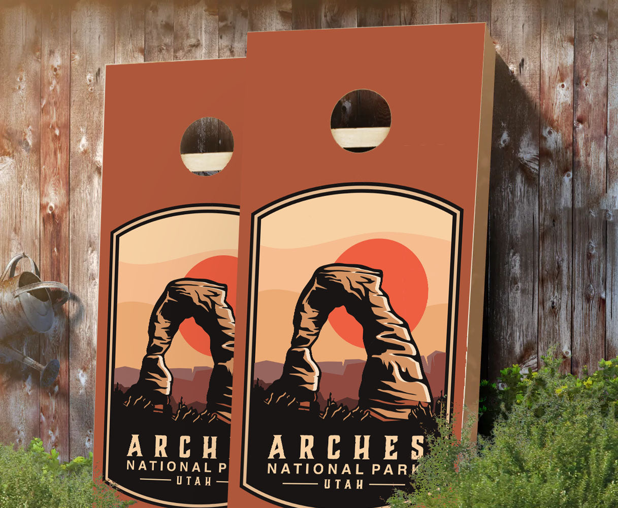 "Arches National Park Badge" Cornhole Boards