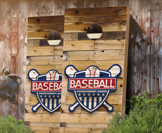 "Baseball Championship Badge" Cornhole Boards