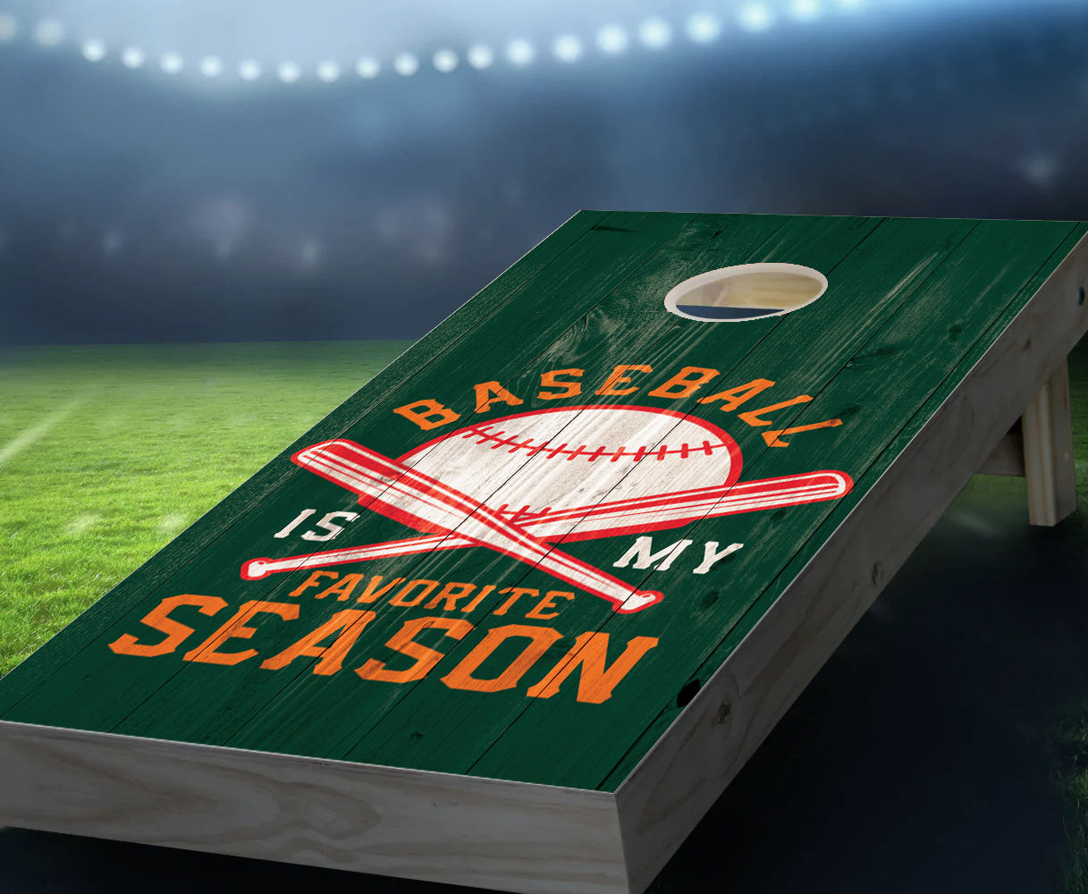 "Baseball Is My Favorite Season" Cornhole Boards