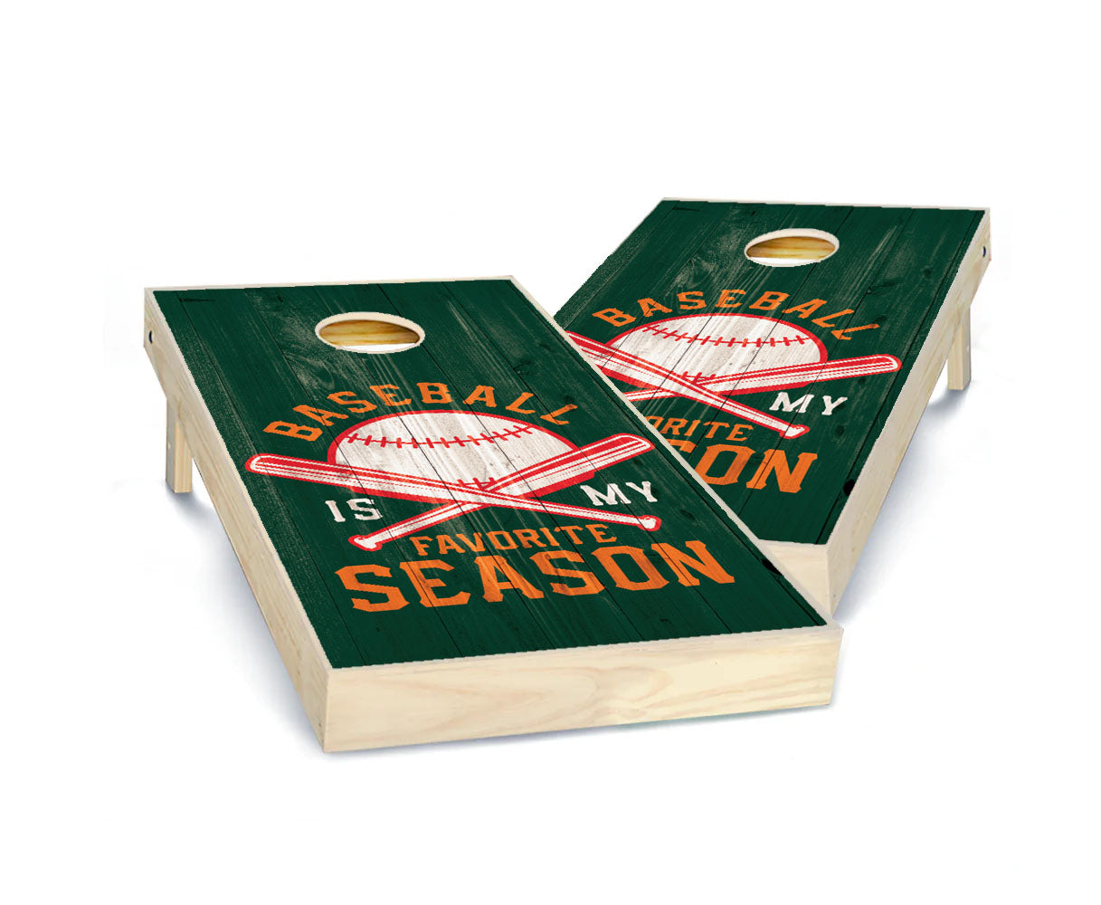 "Baseball Is My Favorite Season" Cornhole Boards