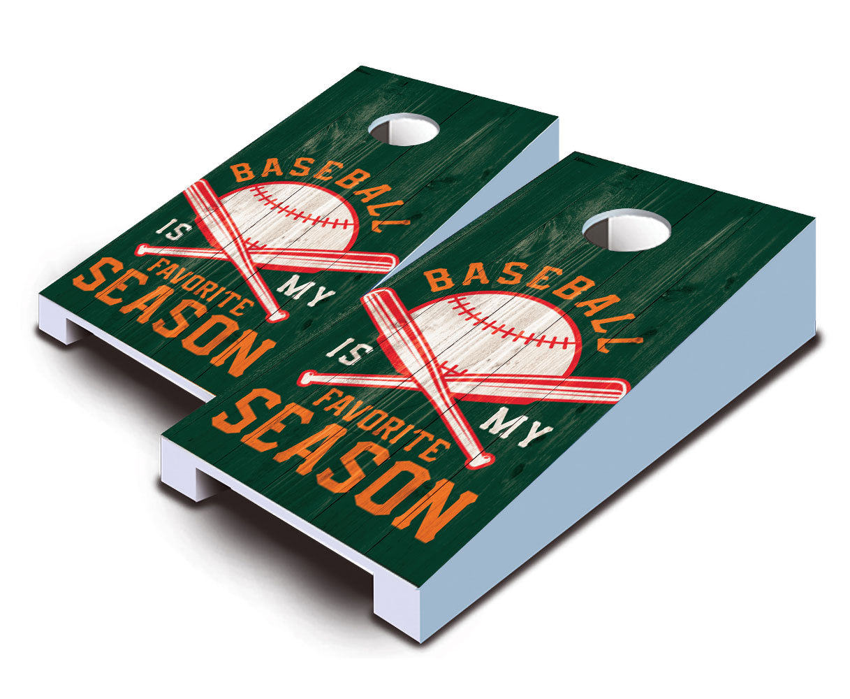 "Baseball is My Favorite Season" Tabletop Cornhole Boards