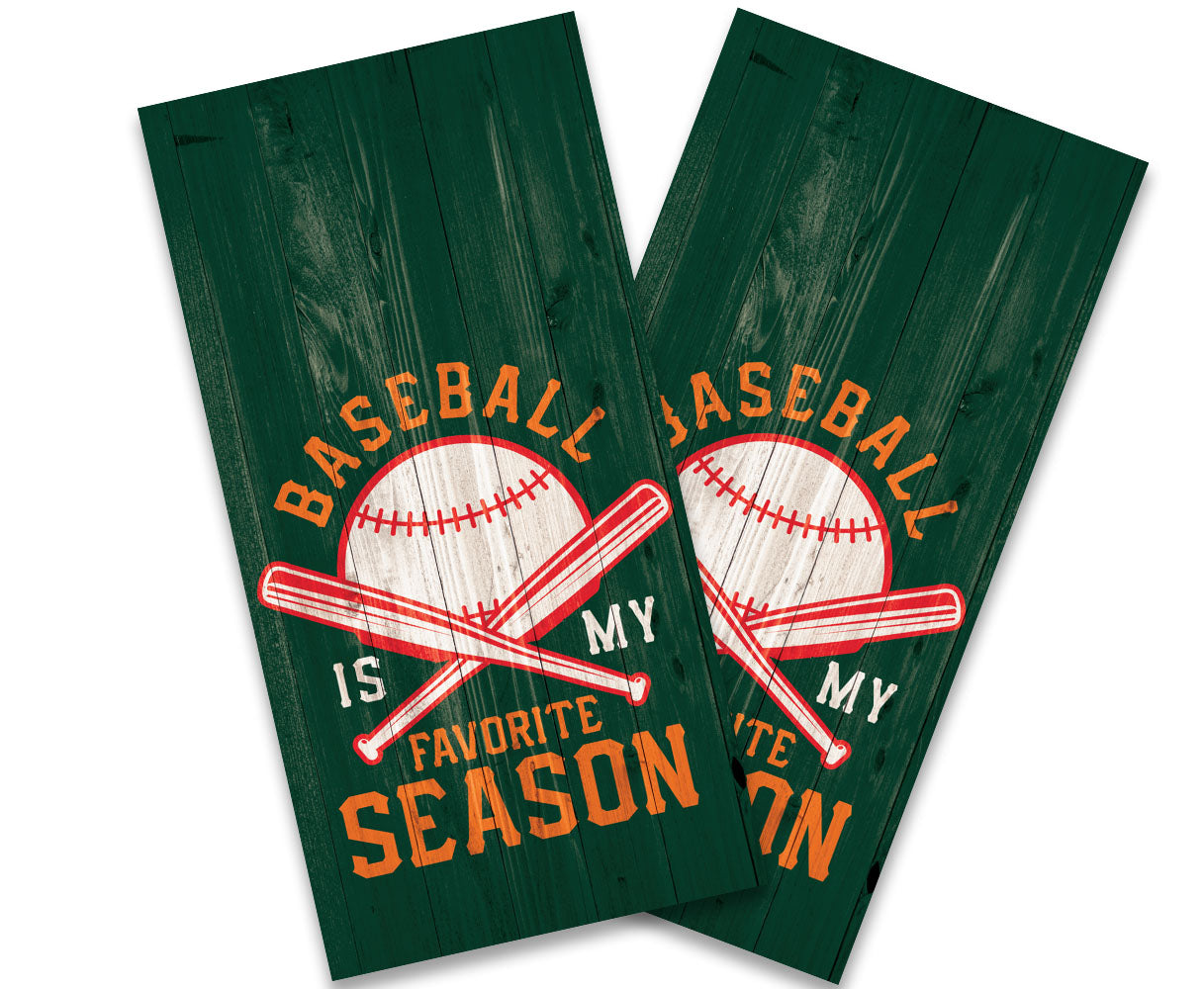 "Baseball Is My Favorite Season" Cornhole Wrap