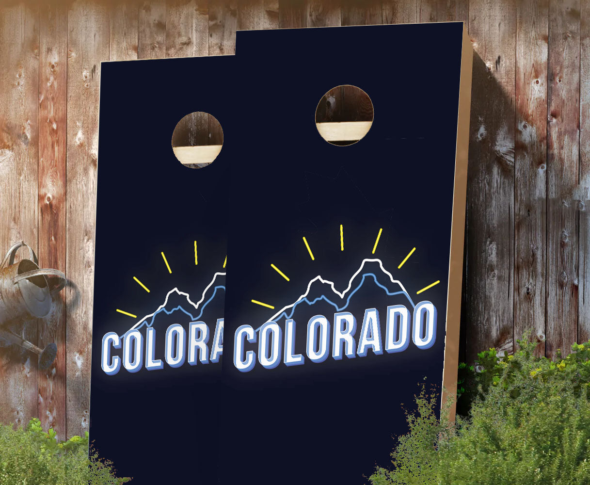 "Colorado Neon" Cornhole Boards