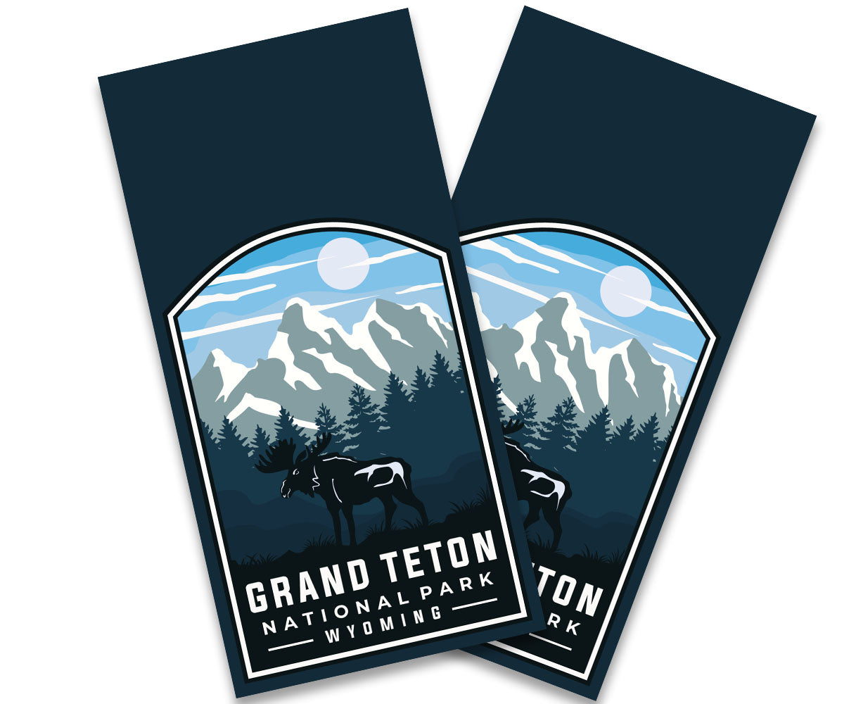 "Grand Teton National Park Badge Moose" Cornhole Wrap