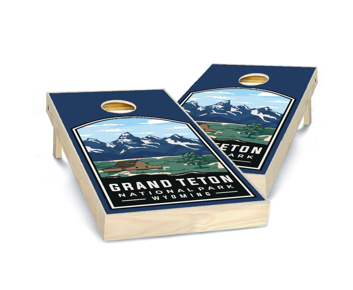 "Grand Teton National Park Badge Range" Cornhole Boards