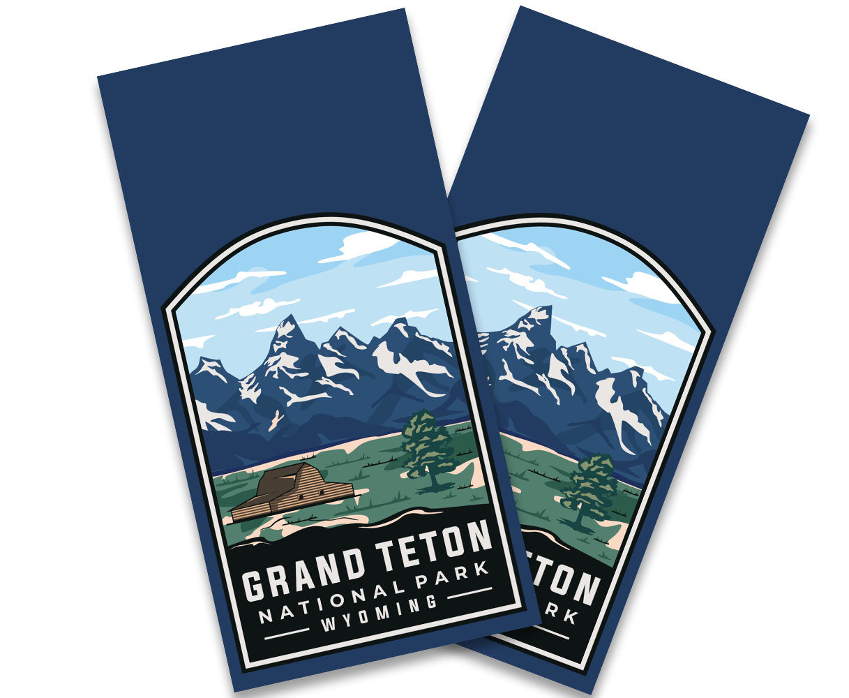 "Grand Teton National Park Badge Range" Cornhole Wrap