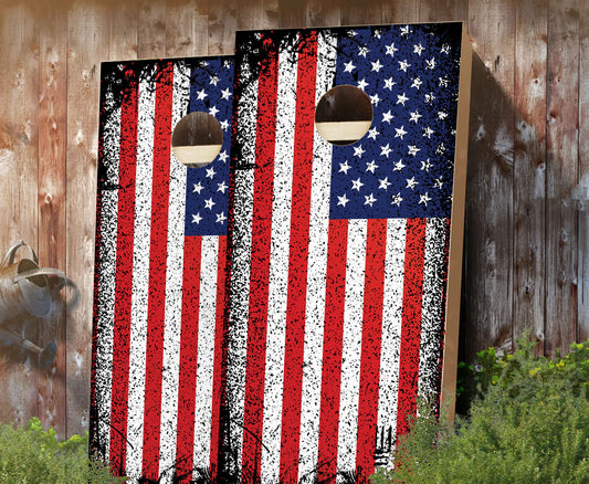 "Grunge American Flag" Cornhole Boards