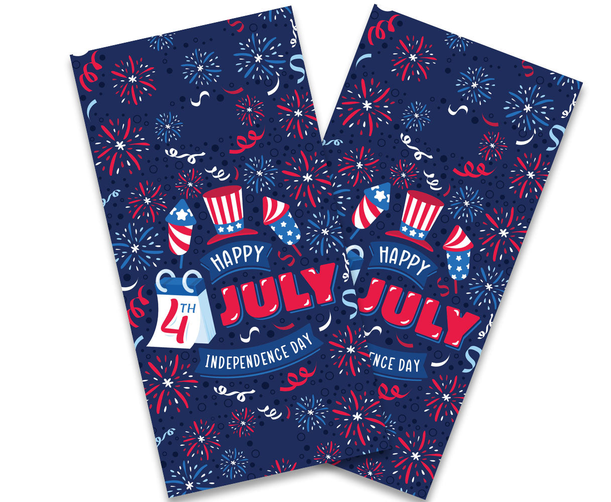 "Happy 4th of July Illustration" Cornhole Wrap