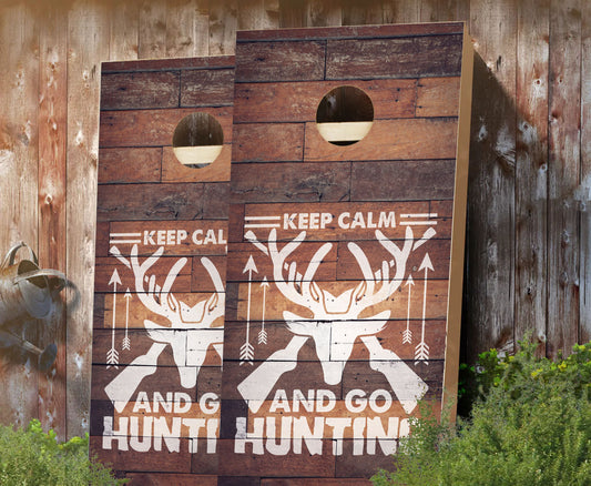 "Keep Calm and Go Hunting" Cornhole Boards
