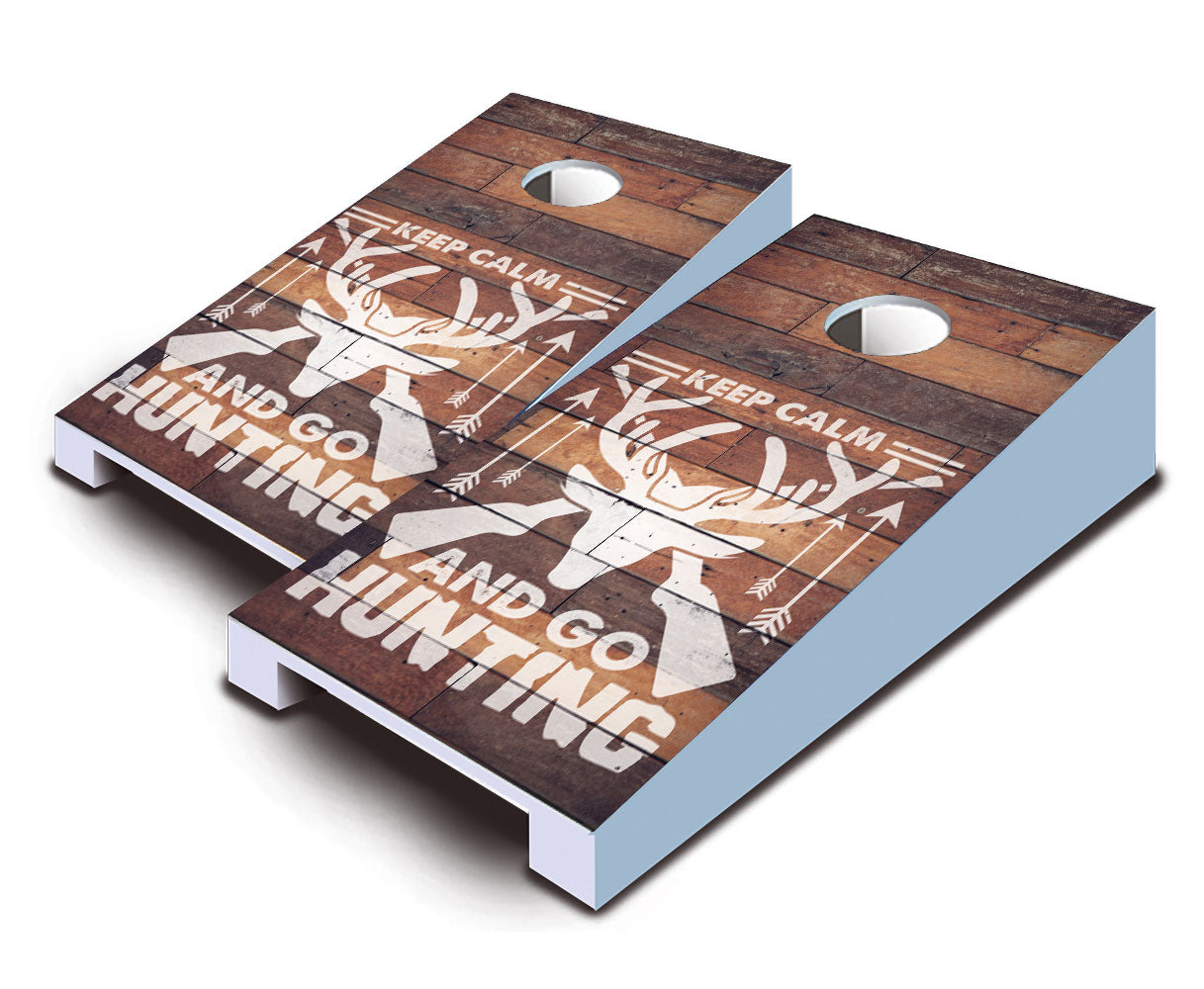 "Keep Calm and Go Hunting" Tabletop Cornhole Boards