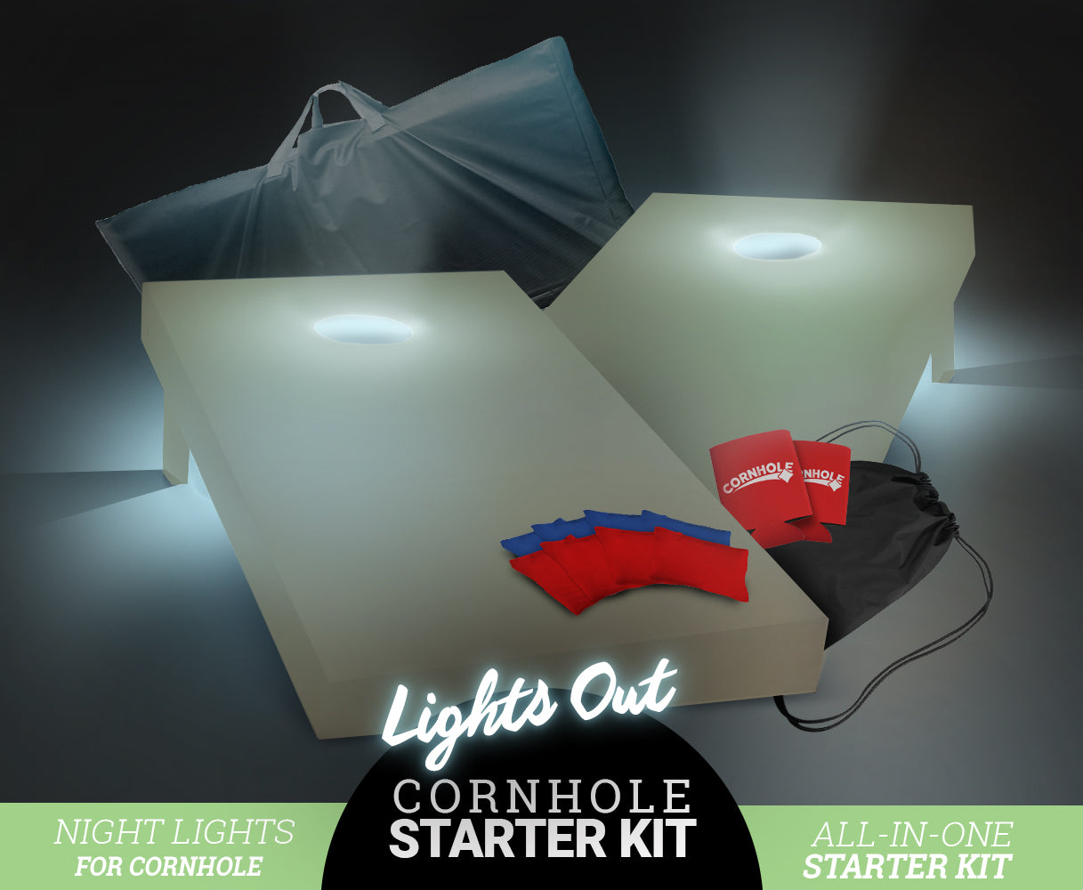 Cornhole "Lights Out" Starter Kit