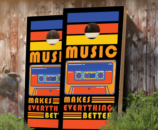 "Music Makes Everything Better" Cornhole Boards