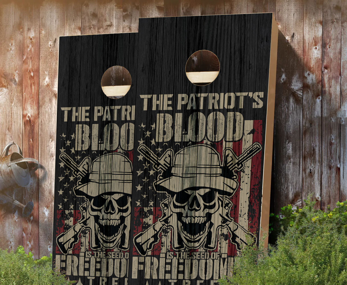 "Patriot Freedom Tree Skull" Cornhole Boards