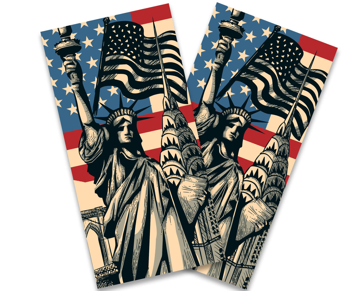 "Patriotic American New York Landmarks" Cornhole Wrap
