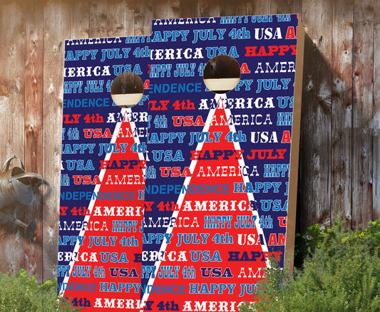 "Patriot Typography" Cornhole Boards