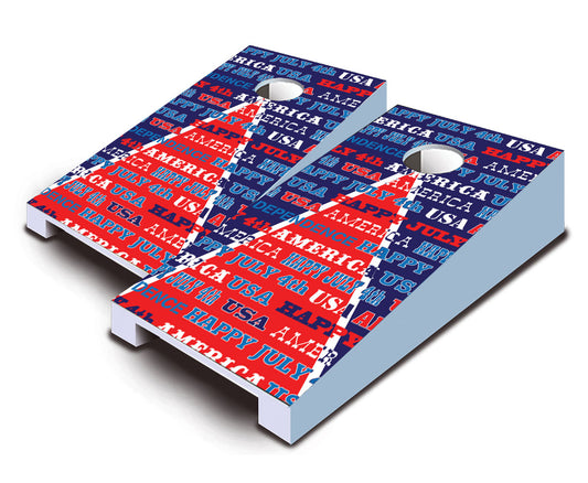 "Patriot Typography" Tabletop Cornhole Boards