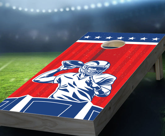 "Red, White and Blue American Football" Cornhole Boards