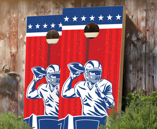 "Red, White and Blue American Football" Cornhole Boards