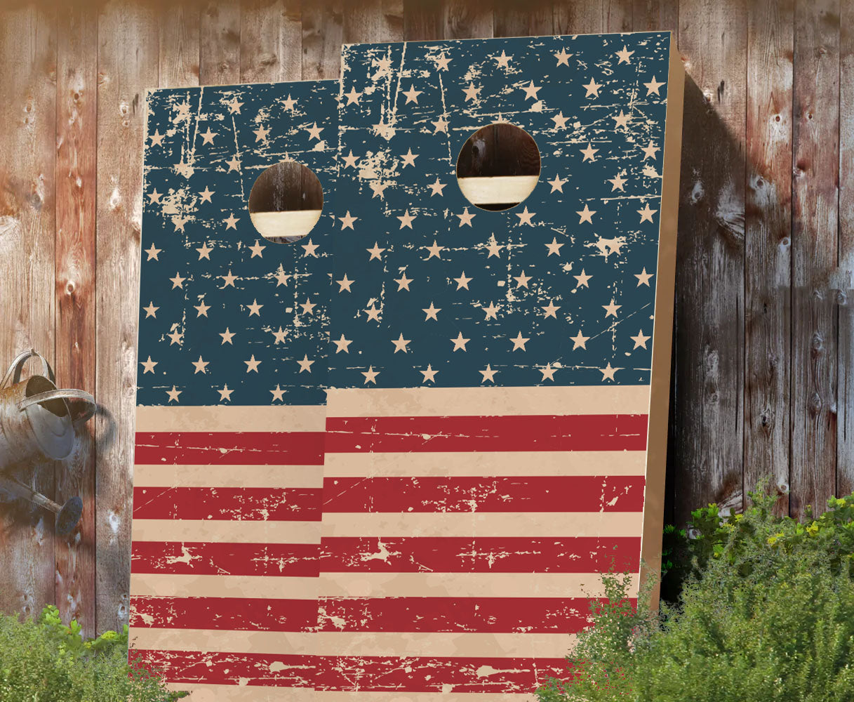 "Retro American Flag" Cornhole Boards