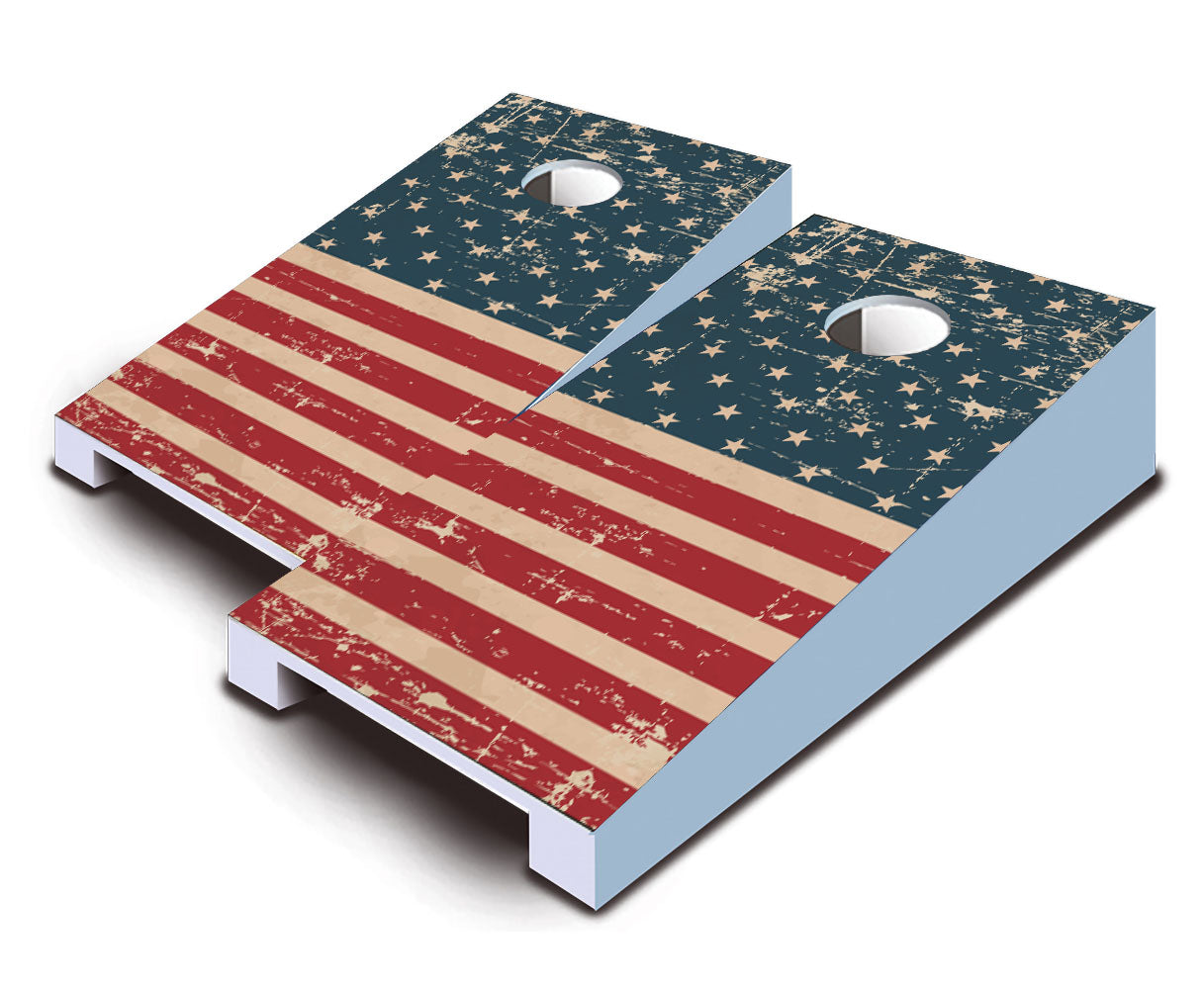 "Retro American Flag" Tabletop Cornhole Boards