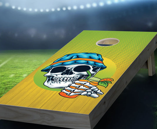 "Skull Beach Bum" Cornhole Boards