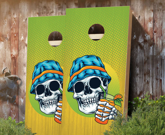 "Skull Beach Bum" Cornhole Boards