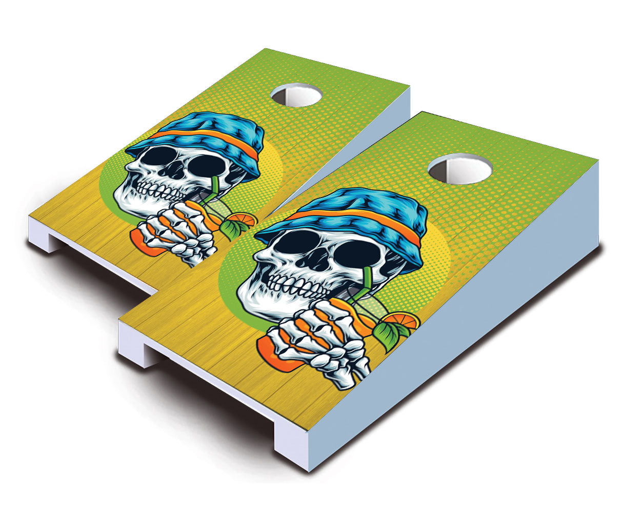 "Skull Beach Bum" Tabletop Cornhole Boards
