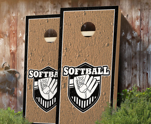 "Softball Badges" Cornhole Boards