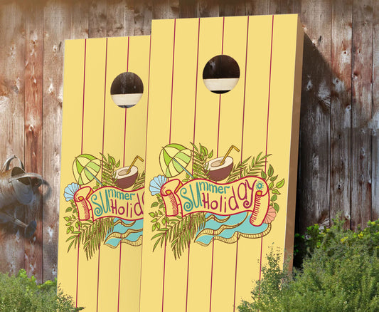 "Summer Holiday Coconut" Cornhole Boards