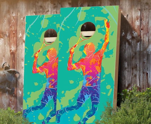 "Tennis Abstract" Cornhole Boards