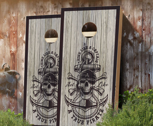 "Think Like a Captain" Cornhole Boards