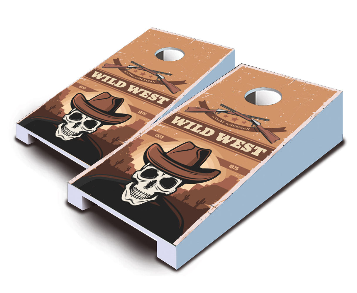 "Wild West Skull Poster" Tabletop Cornhole Boards